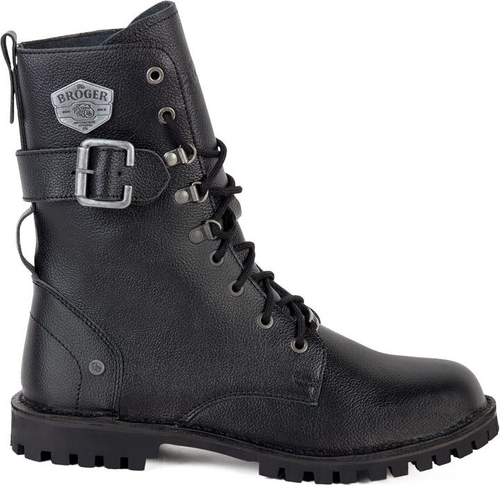 BROGER Ohio Motorradstiefel | Rindsleder | SAS-TEC Knöchelprotektoren | Doppelte Nähte | Verstärkte
