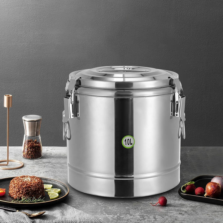 Thermobehälter Edelstahl Thermobox Warmhaltebehälter Speisen Thermoport 10 L, für Restaurants, Kanti