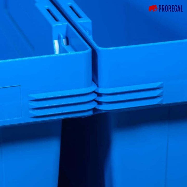 PROREGAL SuperSparSet 5x Conical Mehrweg-Stapelbehälter Blau | HxBxT 32,3x40x60cm | 58 Liter | Lager