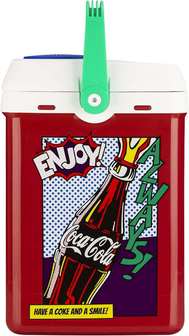 °CUBES Coca-Cola Elektrische Kühlbox I Popart Design I 25 Liter I Auto Kühlbox 12 Volt mit 2 Anschlü
