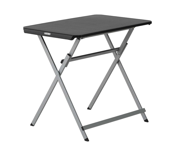 Lifetime 92210 – Schwarzer klappbarer Beistelltisch | Tragbarer Klapptisch, Masse 75 x 50,5, Höhe 66