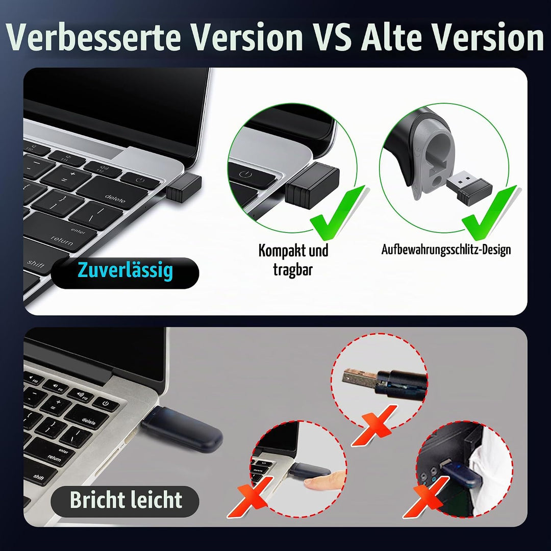 Tera Kabelloser Barcodescanner Handheld 1D Laser Wireless und USB Wired mit Akkustandsanzeige, Extra