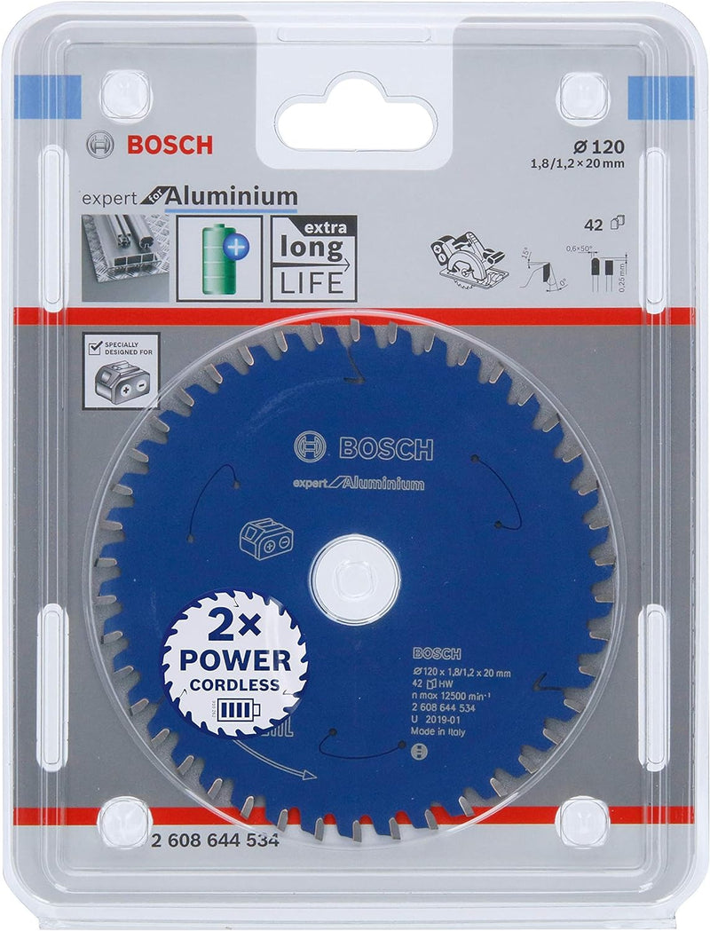 Bosch Accessories 1x Kreissägeblatt Expert for Aluminium (Aluminium, Sägeblatt Ø 120 x 20 x 1,8 mm,