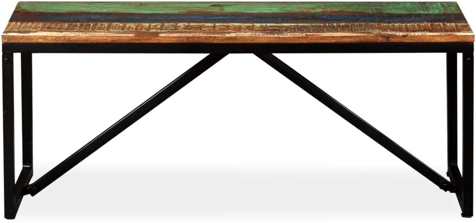 vidaXL Sitzbank Altholz Vintage 110x35x45cm Holzbank Wartebank Flurbank Bank Mehrfarbig 110 x 35 x 4