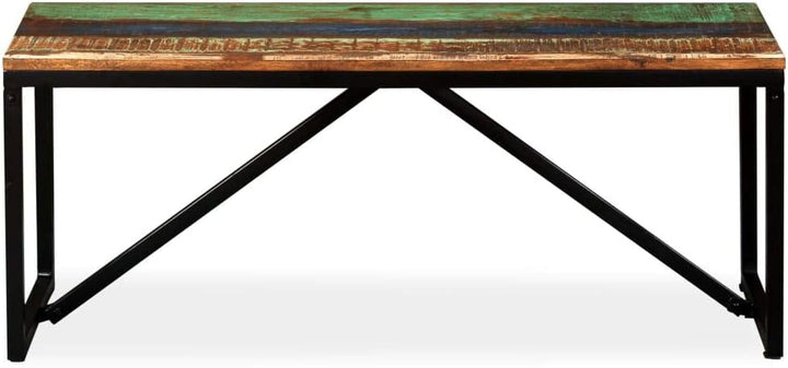 vidaXL Sitzbank Altholz Vintage 110x35x45cm Holzbank Wartebank Flurbank Bank Mehrfarbig 110 x 35 x 4