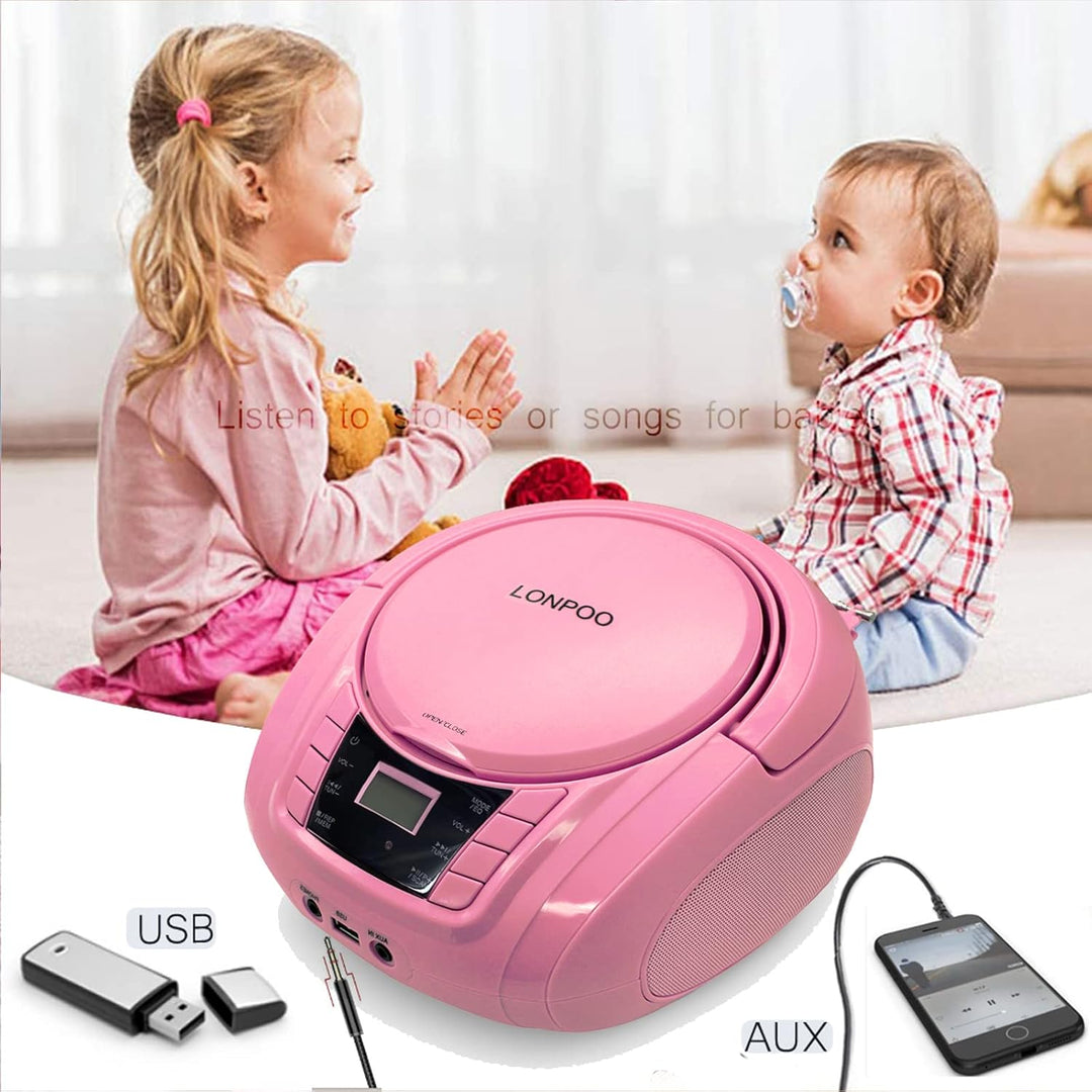 Portable CD Player Stereo Boombox (Rose 03), rose 03