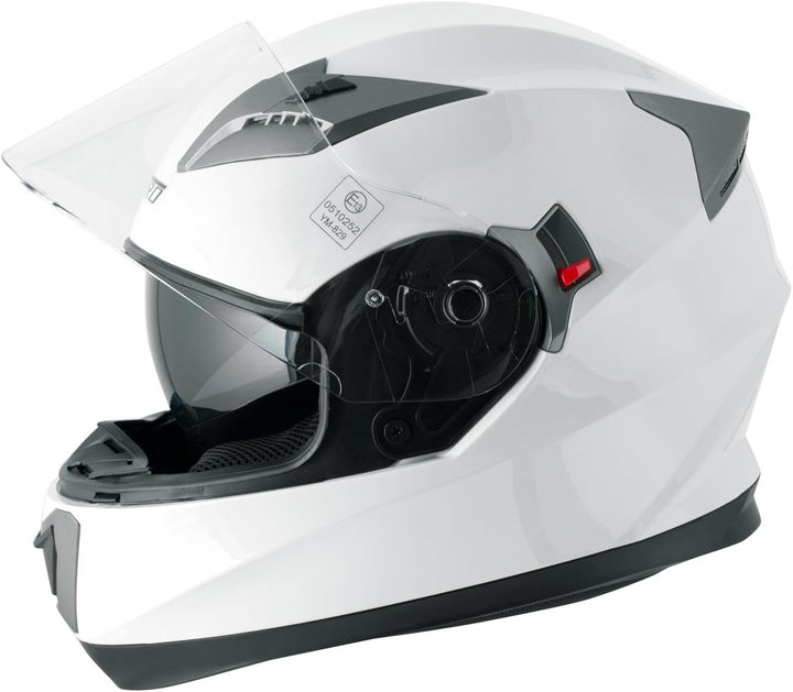 Integralhelm Motorradhelm Rollerhelm Anti-Kratz-Visier Touring Sport 57-58 cm ( M) Weiss, 57-58 cm (