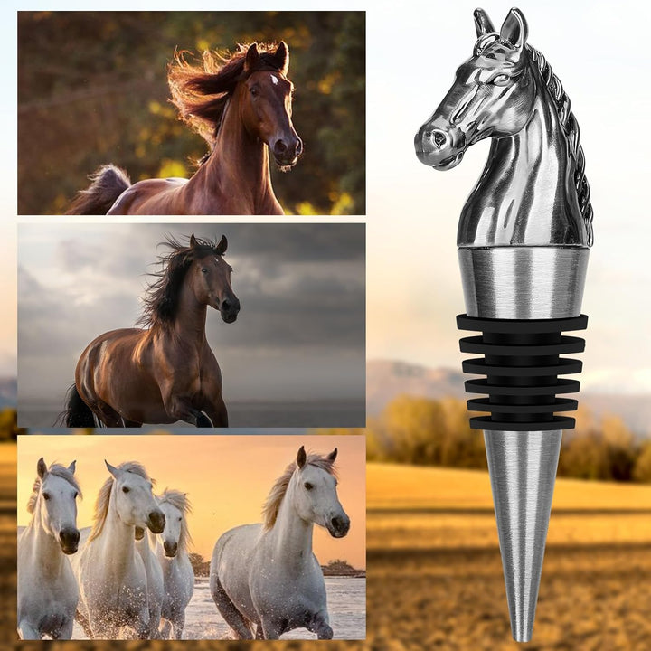 LULLEA Pferd Weinflaschenverschluss, Pferde Geschenk Weingeschenke Geburtstagsgeschenke für Männer F