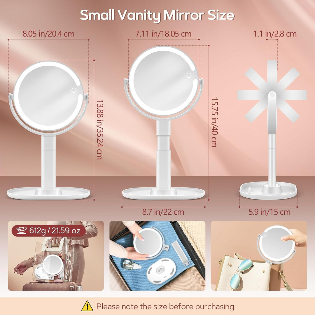 B Beauty Planet Beleuchteter Makeup Spiegel 30X Vergrösserungsspiegel mit 3 Farblicht, dimmbare LED