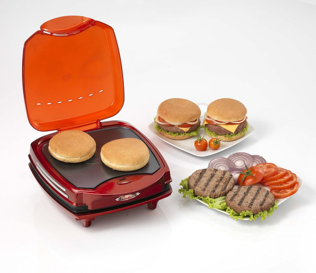 Ariete 185 Party Time – Hamburger-Maker, 1200 W, doppelte Heizplatte mit Antihaftbeschichtung, Farbe
