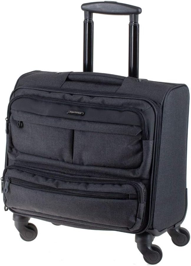 LIGHTPAK Business Laptop Overnight Trolley Ronney, Rollkoffer aus 600D Nylon, Reisekoffer mit 4 Roll