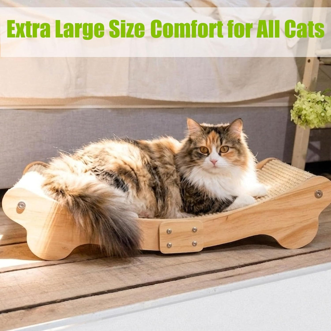 Sisal Kratzbretter Katze mit 160° Bogenform – Katzen Kratzbrett aus natürlichem Sisal &amp; Massivholz,