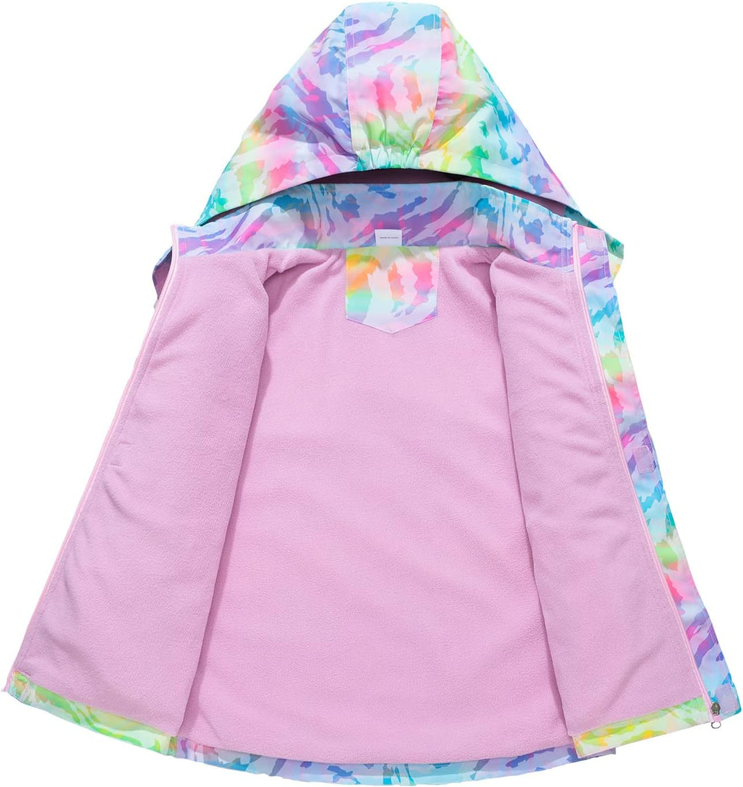 SERENYOU Mädchen Übergangsjacke Gefütterte Regenjacke mit Abtrennbare Kapuze 120 Stil 1, 120 Stil 1