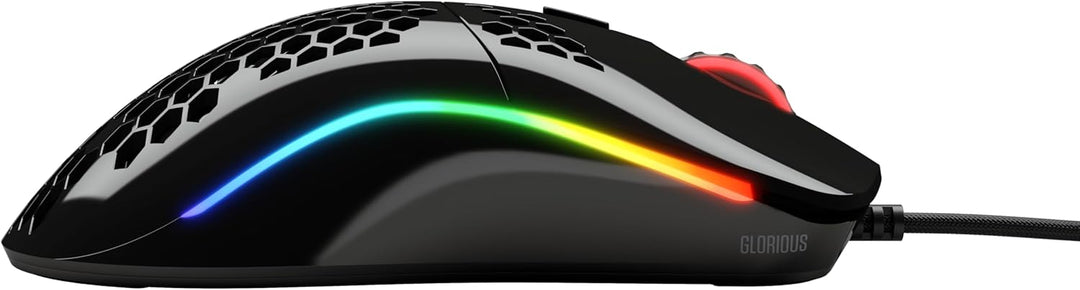 Glorious Gaming Mouse - Model O Minus 58 g Superlight Honeycomb Mouse, Glossy Black Mouse, USB Gamin