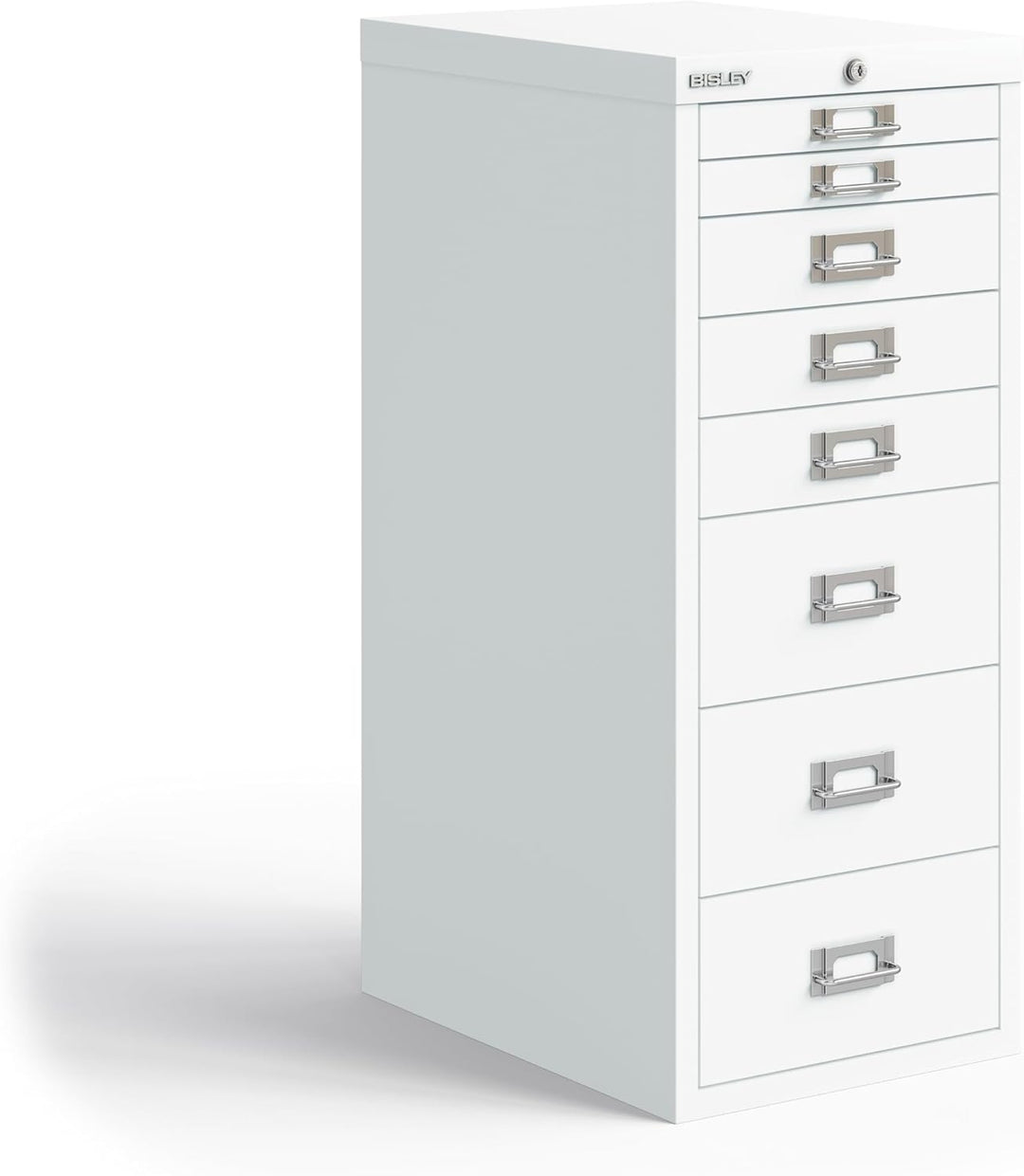 BISLEY MultiDrawer, LA298, DIN A4, 8 Schubladen (2 + 3 + 3 Schubladen), 696 verkehrsweiss, Metall, V