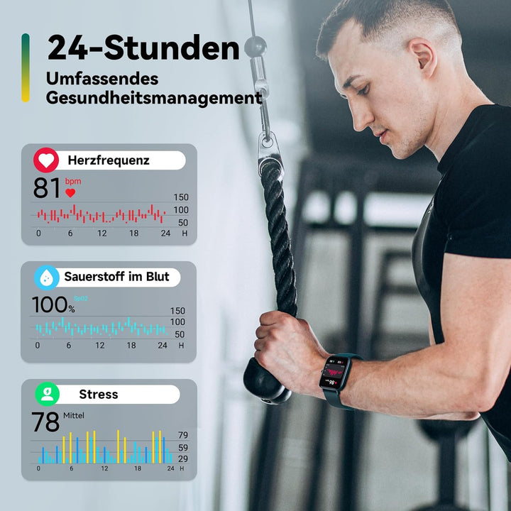 ENOMIR Smartwatch Damen Herren mit Telefonfunktion - Dunkelgrün 1,8" Dunkelgrün, 1,8" Dunkelgrün