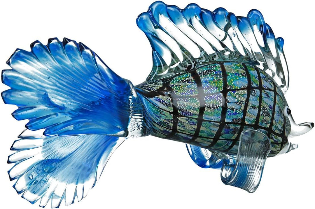 GILDE GLAS art Fisch Rainbow - mundgeblasen - jedes Teil EIN Unikat - Breite ca. 28 cm