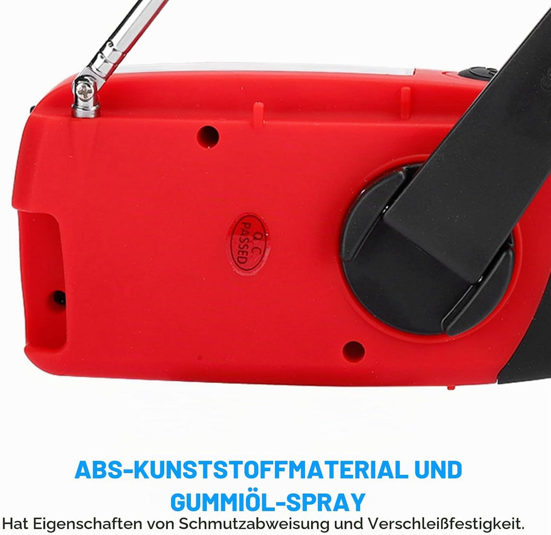 VBESTLIFE Notfall-Wetterradio, 1200 MWh AM/FM/NOAA Solar-Handkurbel-Notfallradio, SOS-Alarm und Tasc