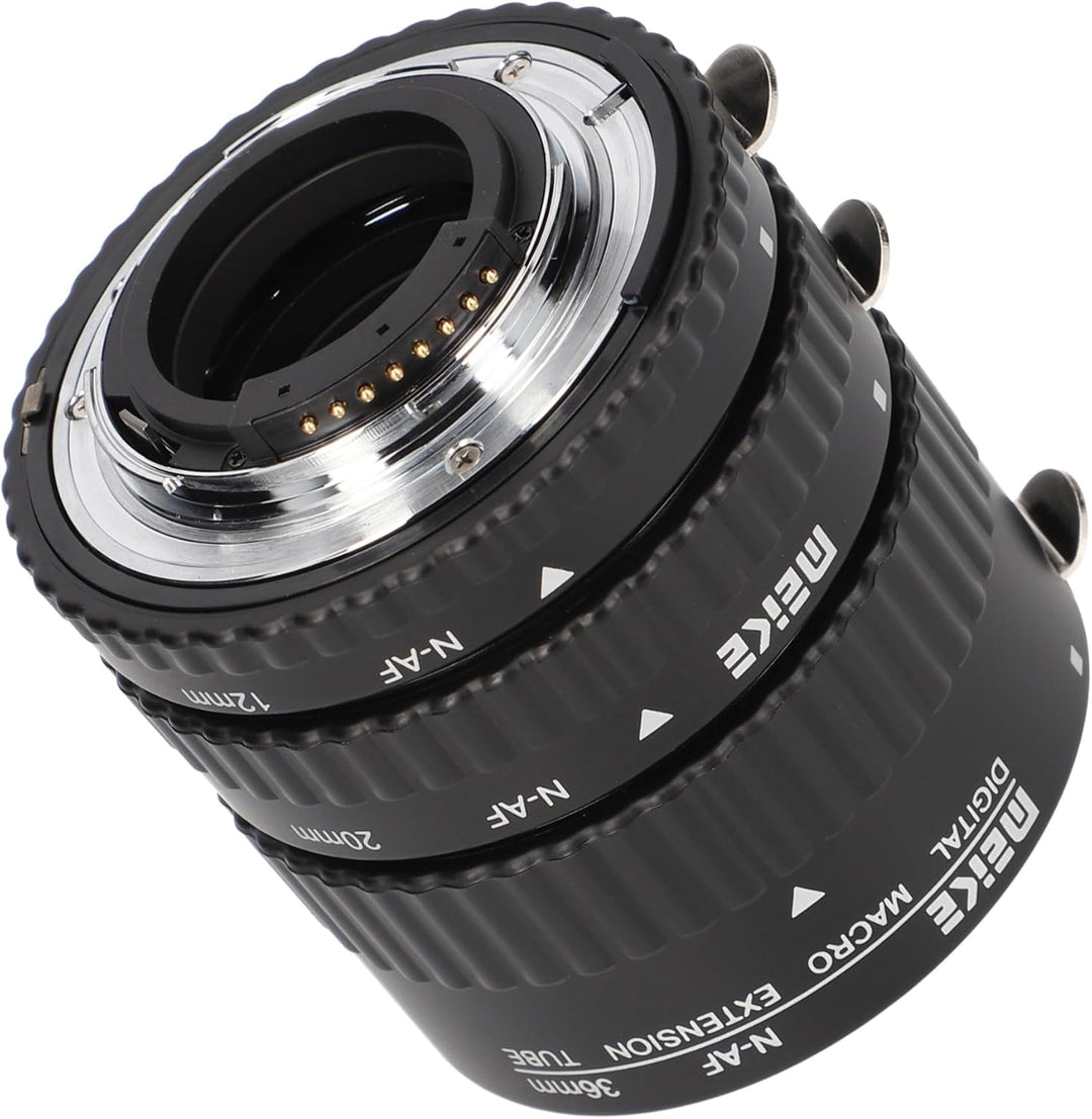 Khalia-Foto AF Autofokus Zwischenringe für Nikon SLR Kameras, Automatik-Zwischenringe (Metall), 1080