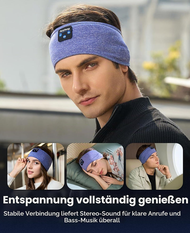 Schlafkopfhörer mit Bluetooth, Schlafhelm, Musik, Sport, Kopfband, Bluetooth, ultraweich, für Seiten