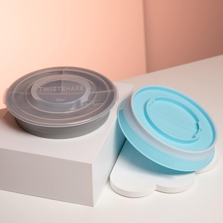 Twistshake 2x Geteilter Babyteller Mit Luftdichtem Deckel | Geteilter Teller Für Kinder | BPA-Freier