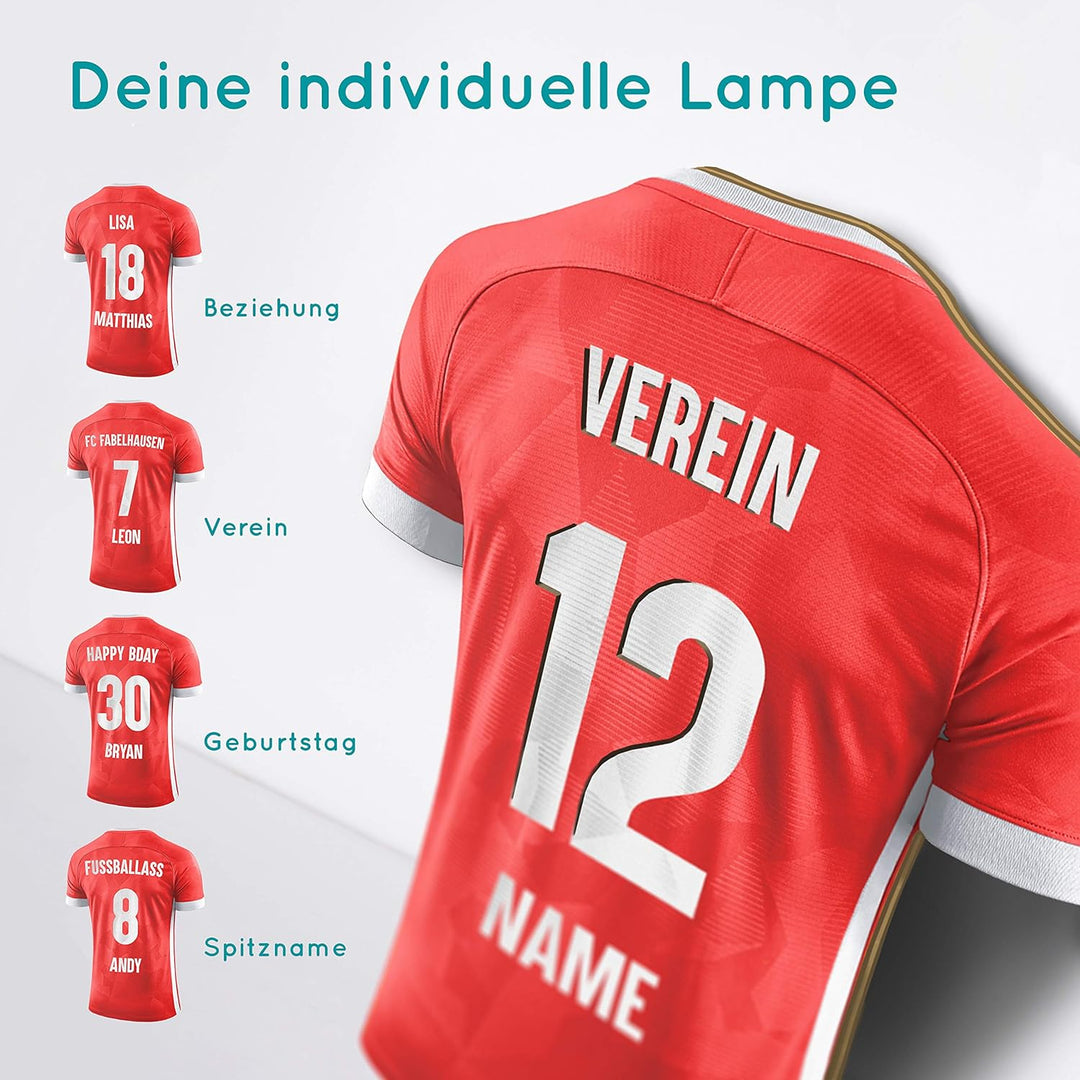 Elbeffekt Trikotlampe für Bayern Fans aus Holz - personalisierbares Geschenk - schenke dein individu