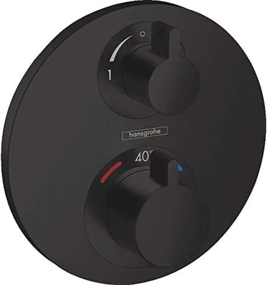 hansgrohe Unterputz Thermostat Ecostat S, für 2 Funktionen, Mattschwarz, Mattschwarz