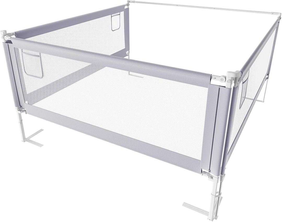 Bettgitter Rausfallschutz Bett 200cm×2+180cm×1 - Rausfallschutz Boxspringbett Höhenverstellbar in 30