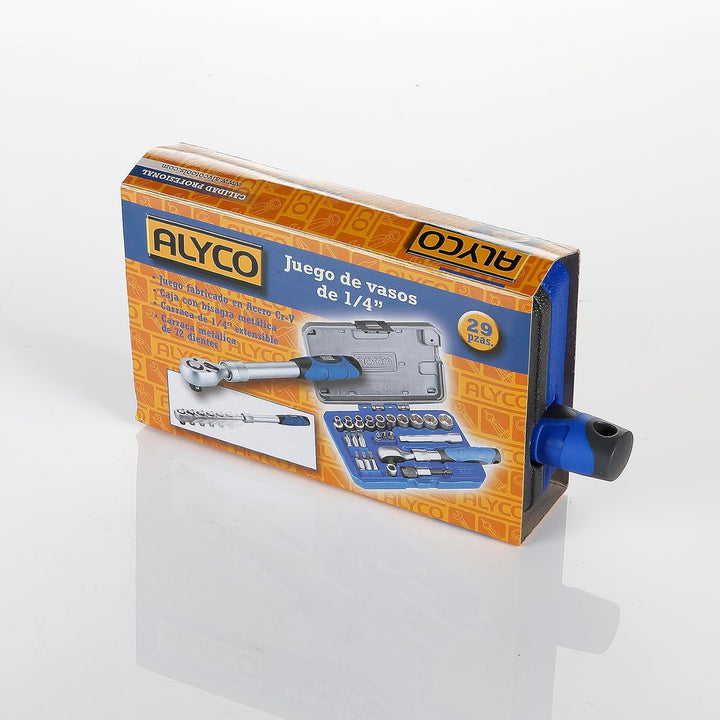 alyco 192195 Set 29 Stück Gläser 1/4 + + Adapter + Antrieb Verlängerbarer Umschaltknarre Bits in Kun