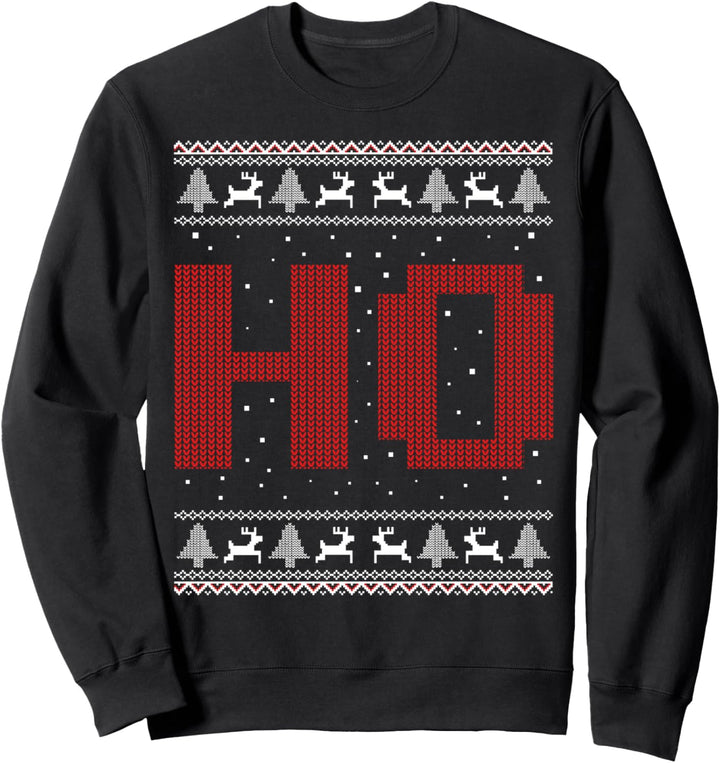 Where My Ho's At Ho Matching Couple Santa Ugly Christmas Sweatshirt