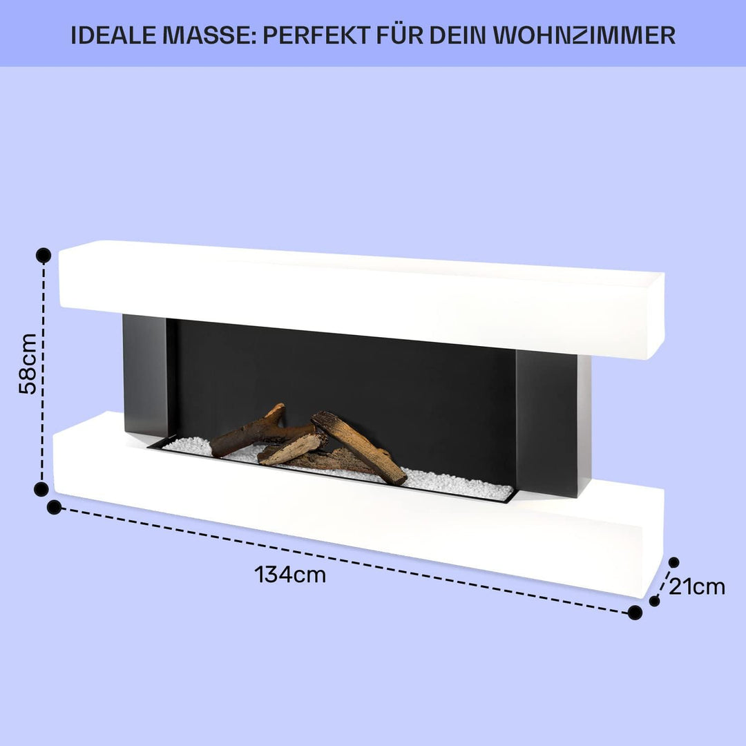 Klarstein Elektrokamin, Elektro Heizungen für Wohnzimmer & Innenräume, Elektrischer Kamin mit LED Fl
