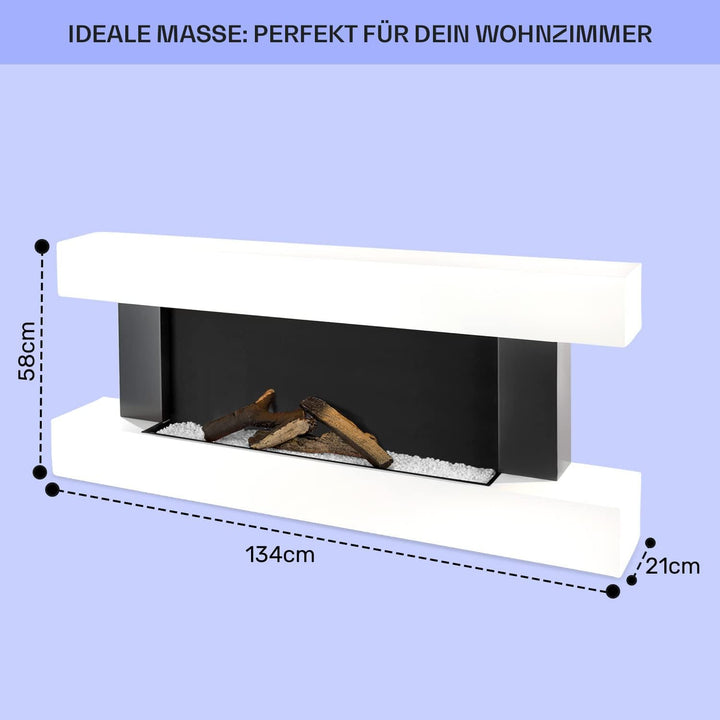 Klarstein Elektrokamin, Elektro Heizungen für Wohnzimmer & Innenräume, Elektrischer Kamin mit LED Fl