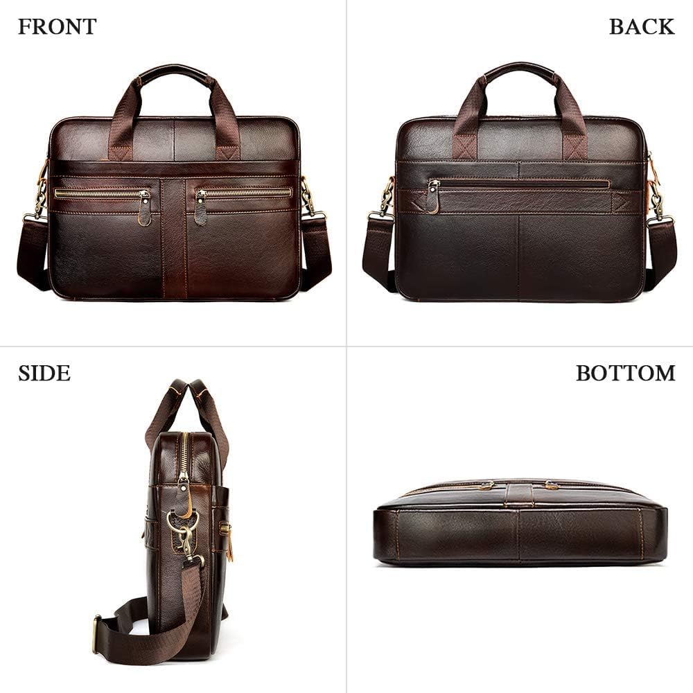 Businesstasche Herren Leder Aktentasche Männer Handtasche Vintage Laptoptasche Arbeitstasche Umhänge