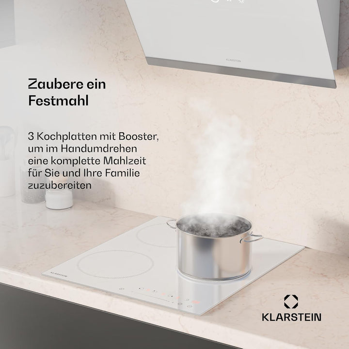 Klarstein Delicatessa Induktionskochfeld - 3-Zonen Einbau-Induktionskochplatte, 6600W mit Boostern,
