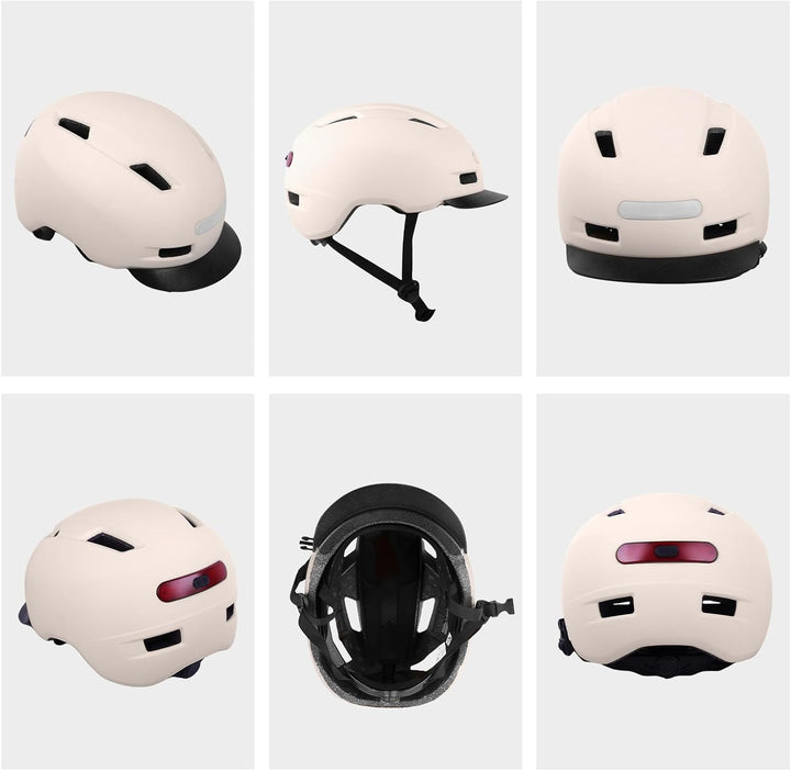 Shinmax Fahrradhelm Herren Damen, Helm Fahrrad mit USB Licht 5 Modi Fahrradhelm mit Visier, Mountain