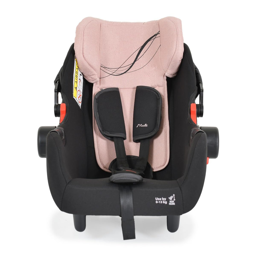 Moni Babyschale i-Size Multi (40-87cm) Gruppe 0+ Fussabdeckung Kopfstütze Gurt, Farben:rosa, rosa