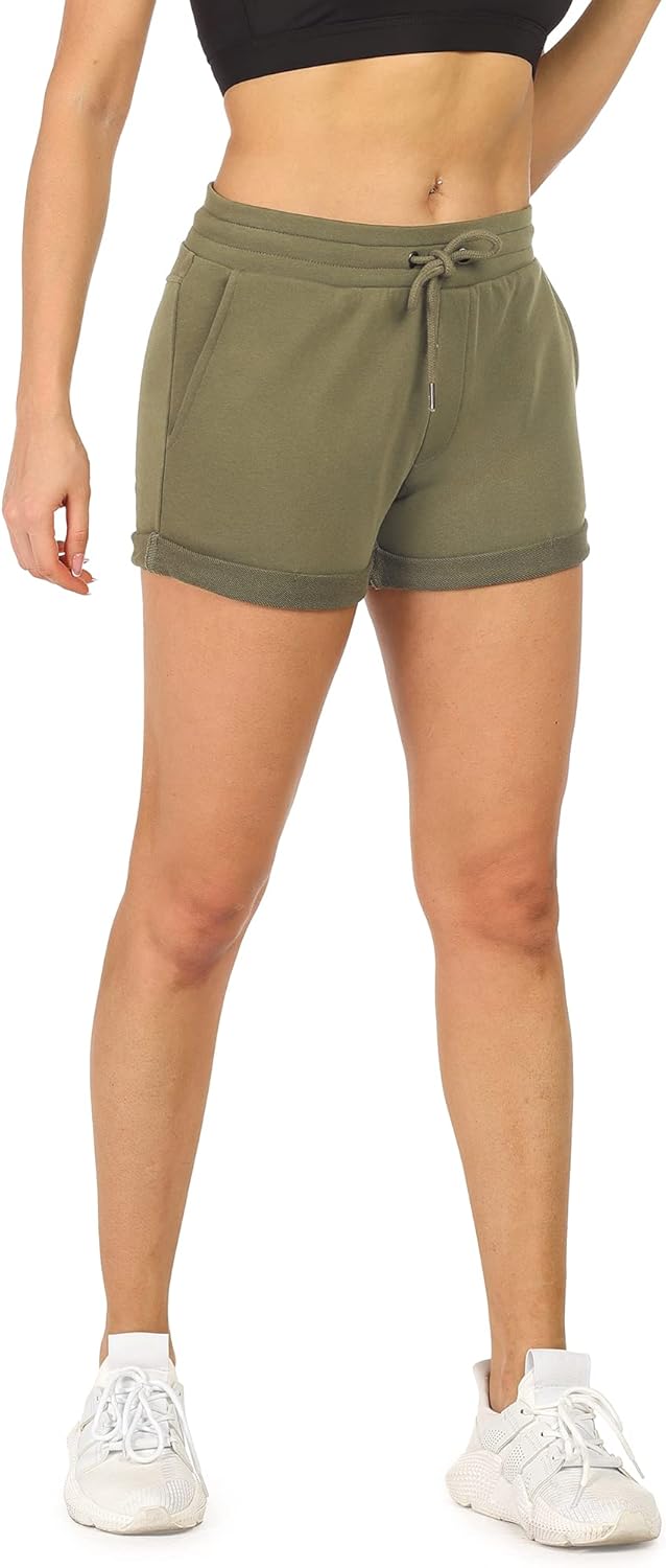 icyzone Damen Sportshorts Kurze Sporthose Atmungsaktive Laufshorts Bequeme Trainingsshorts für Fitne