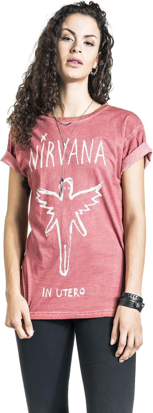 Nirvana In Utero Männer T-Shirt rot Band-Merch, Bands M Rot, M Rot