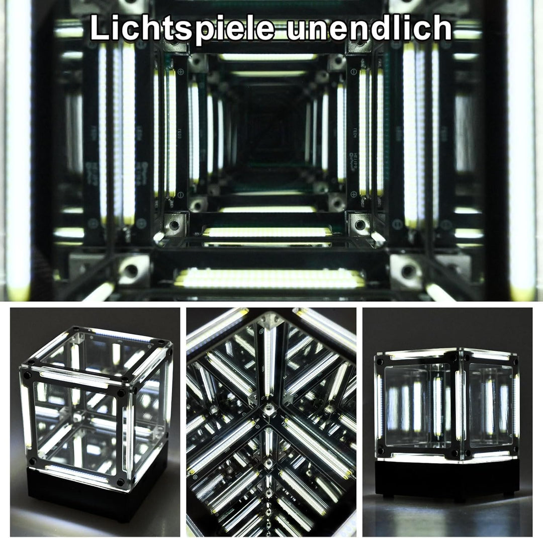 Löt Bausatz, DIY Nachtlicht Spiegel Elektronik Kit, Einstellbare LED Helligkeit Magic Cube Lötprojek