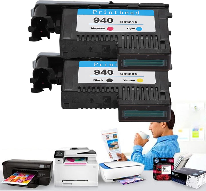 Denash Druckköpfe für HP 940 C4900A C4901A für 8000 8500 Series, Druckkopf Reibungsloser Druck Kein