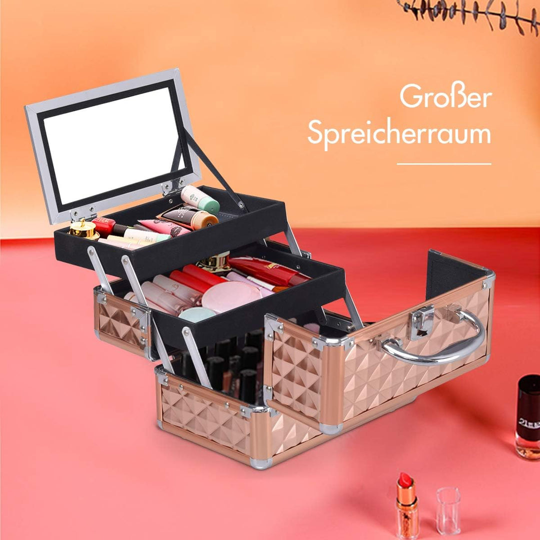 DREAMADE Kosmetikkoffer Mini, Schminkkoffer Make-up Multikoffer, Beauty Case, Make-up Box Kosmetikka