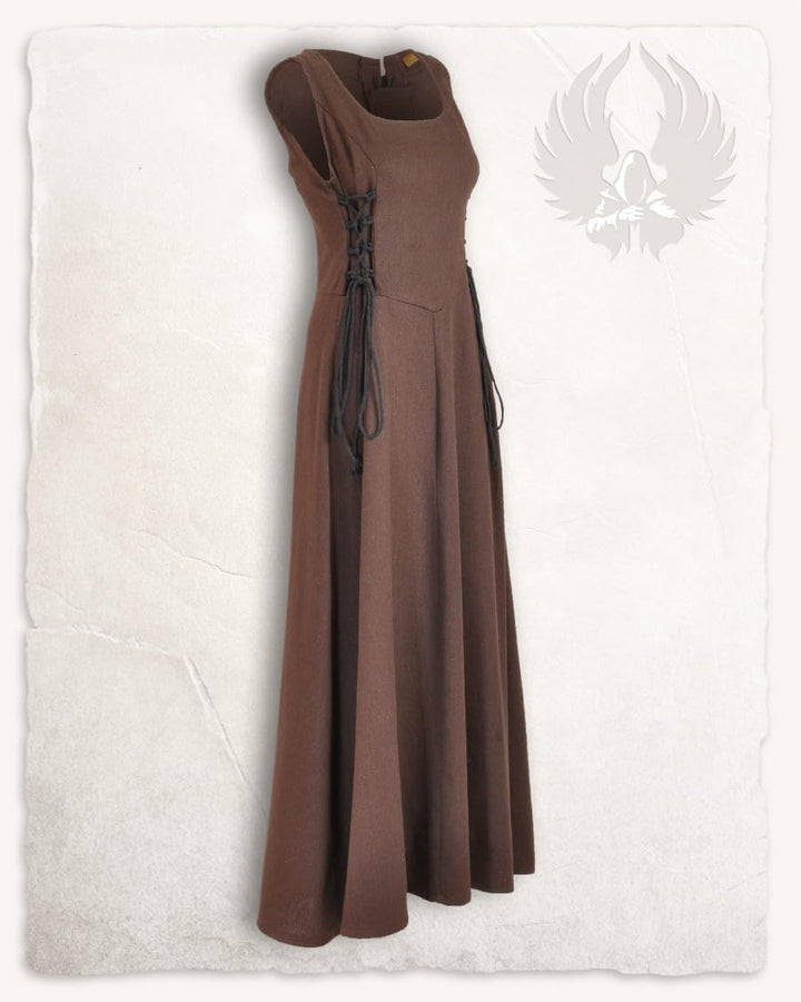 MYTHOLON Uma Kleid Canvas braun, XL, Kleid Mittelalter Damen, LARP, Cosplay, Wikinger XL Braun, XL B