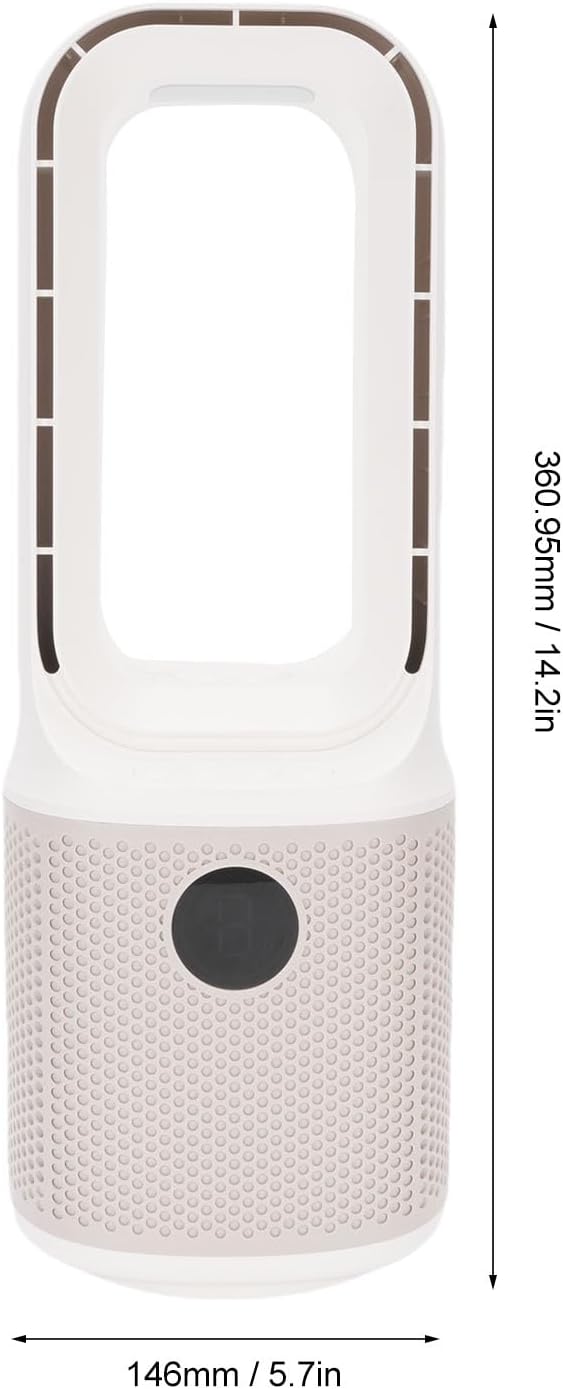 Pissente Rotorloser Ventilator mit Luftreiniger, Turbinentechnologie, 9 Geschwindigkeiten und 60-Gra