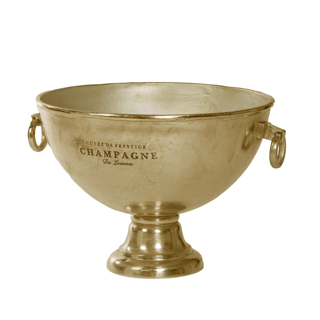 Champagnerkühler Vintage Gold, elegante Champagnerschale mit Vintage Design, 47cm Durchmesser, 35cm