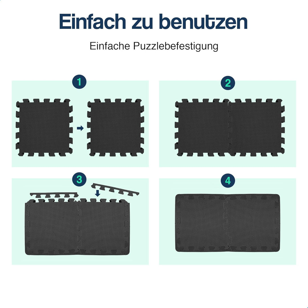 Hulser Fitness Puzzlematte - 30 x 30 cm - Bodenschutzmatten für Sporträume - Unterlegmatte, Fitnessm