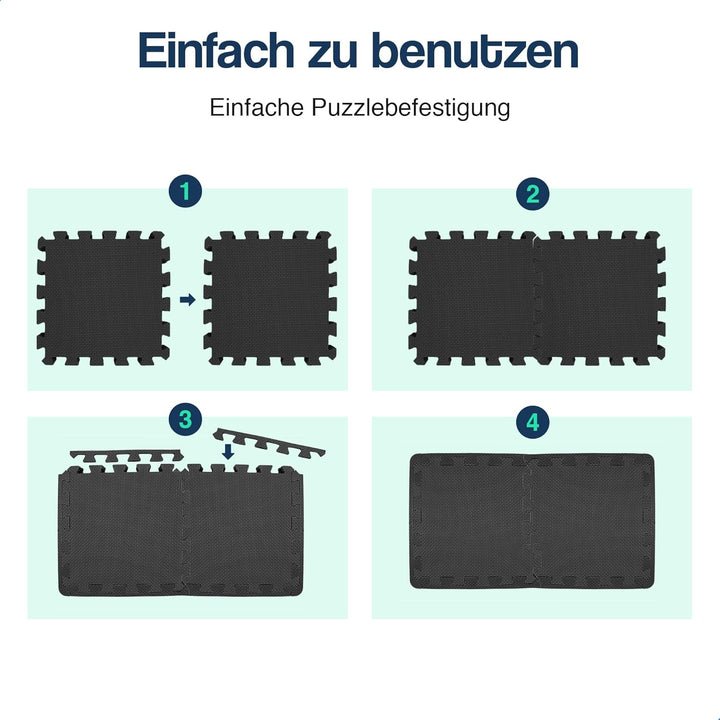 Hulser Fitness Puzzlematte - 30 x 30 cm - Bodenschutzmatten für Sporträume - Unterlegmatte, Fitnessm