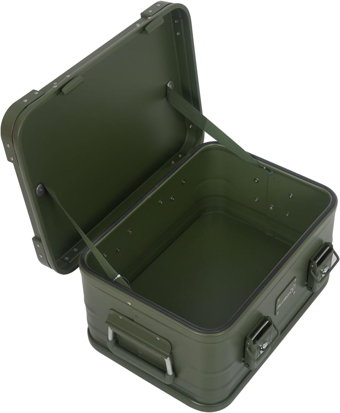 Alubox Alukiste abschliessbar E18G OLIVGRÜN - Premium Lagerbox 18 Liter - Materialstärke 1mm - Decke