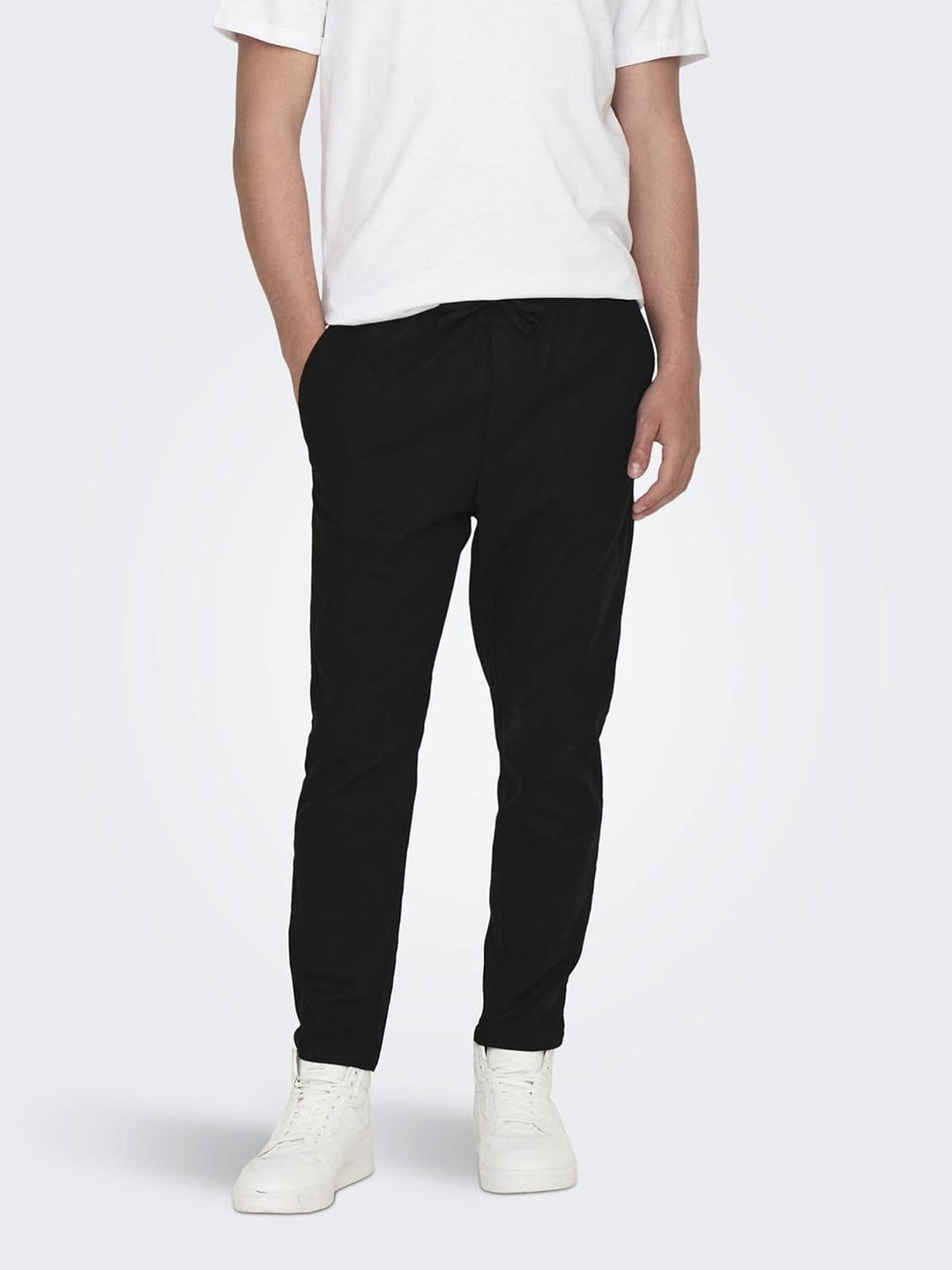 ONLY & SONS Male Jogginghose Verjüngt Mid Rise Hose XS Schwarz, XS Schwarz