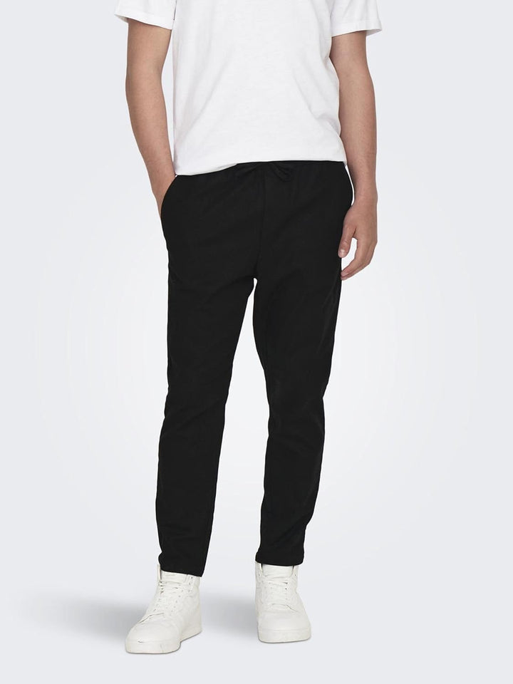 ONLY & SONS Male Jogginghose Verjüngt Mid Rise Hose XS Schwarz, XS Schwarz