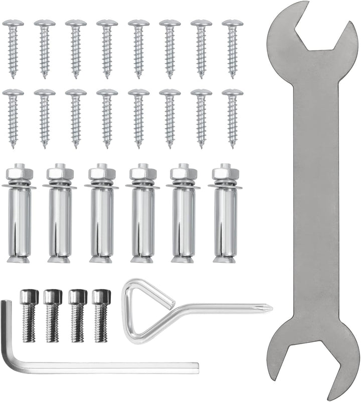 Happybuy Treppengeländer 5 Stufen, Hauseingang Handlauf Edelstahl mit Pfosten, Verstellbare Eingangs